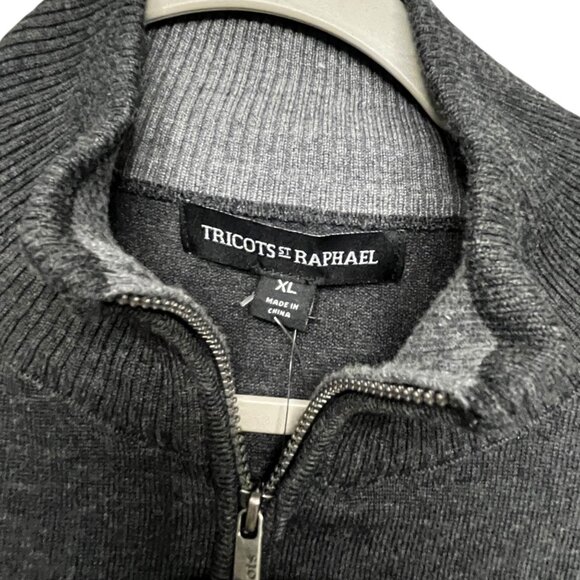 Tricots St. Raphael Pullover 1/4 Zip Sweater Dark Gray Mens XL NEW VTG 2017 - Picture 6 of 9